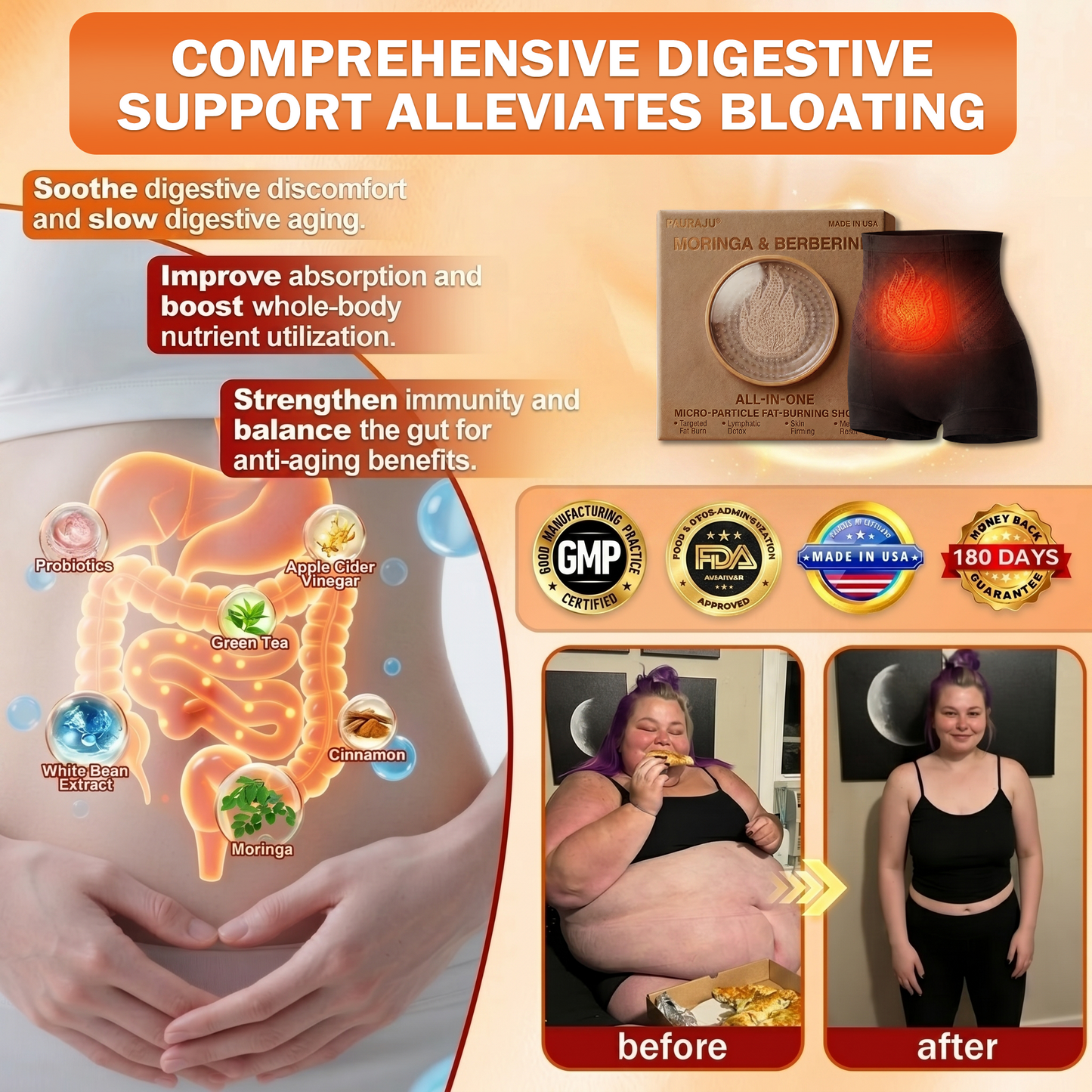 模板图版PAURAJU® 30-Min All-in-One Micro-Particle Fat-Burning Shorts✅Ignites deep microcirculation to melt fat, flush toxins, and reverse metabolic aging.
