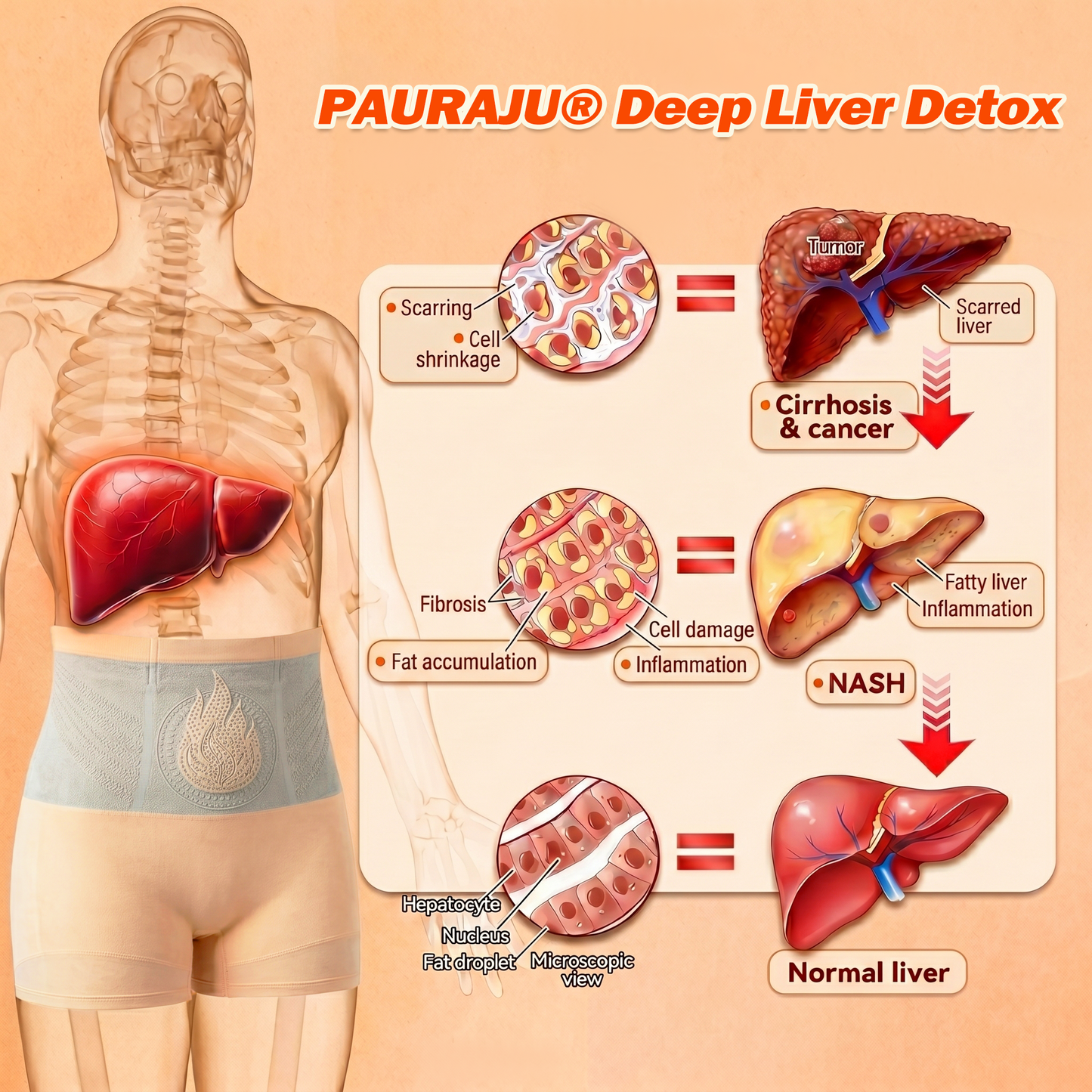 模板图版PAURAJU® 30-Min All-in-One Micro-Particle Fat-Burning Shorts✅Ignites deep microcirculation to melt fat, flush toxins, and reverse metabolic aging.